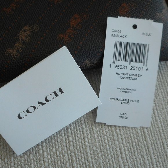 Coach Horse & Carriage Corner Zip Wristlet, Brown - Picture 4 of 4